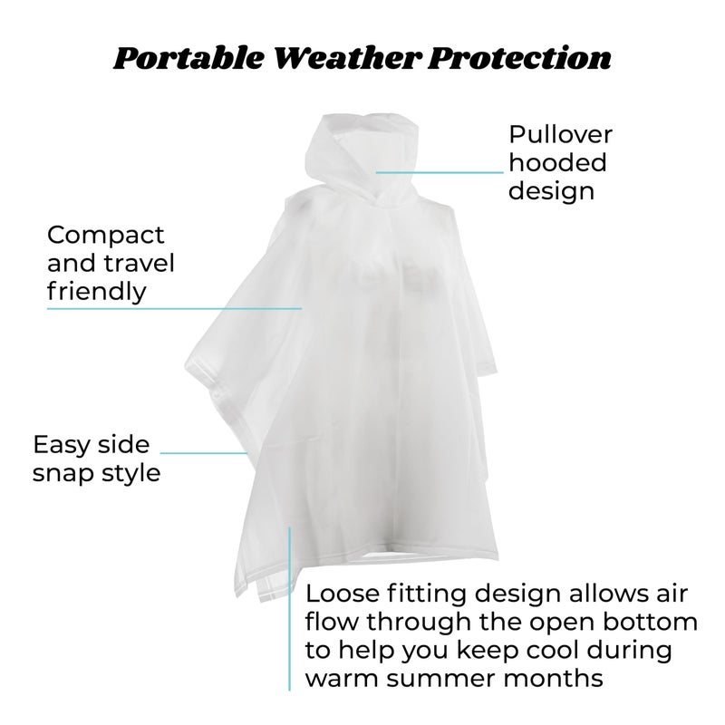 Totes Kids Rain Poncho Reusable, Compact & Travel-Friendly, Pullover Hood, Easy Snap, Lightweight, Clear - Image 2